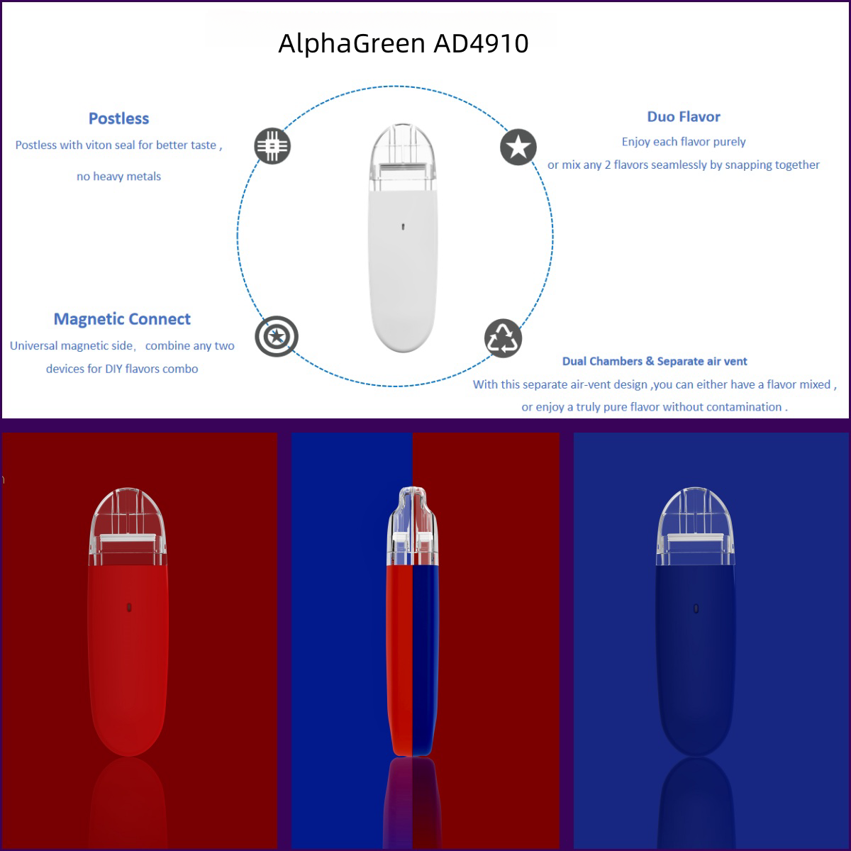 Magnetic Dual Disposables-cotton Free-dual Chambers-1ml-2ml